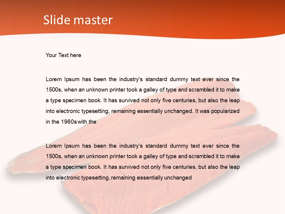 Two Raw Salmons On A White Background Powerpoint Template PowerPoint Template