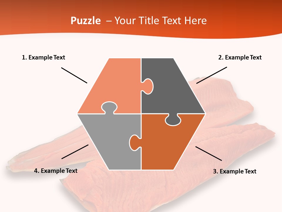 Two Raw Salmons On A White Background Powerpoint Template PowerPoint Template