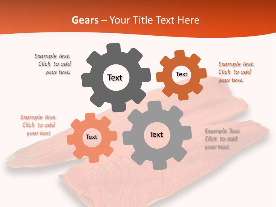 Two Raw Salmons On A White Background Powerpoint Template PowerPoint Template