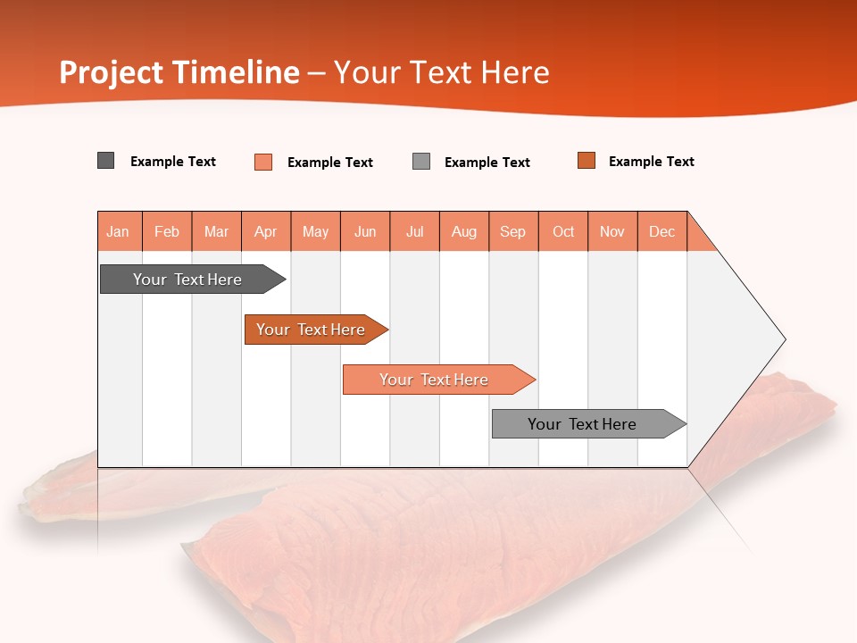 Two Raw Salmons On A White Background Powerpoint Template PowerPoint Template