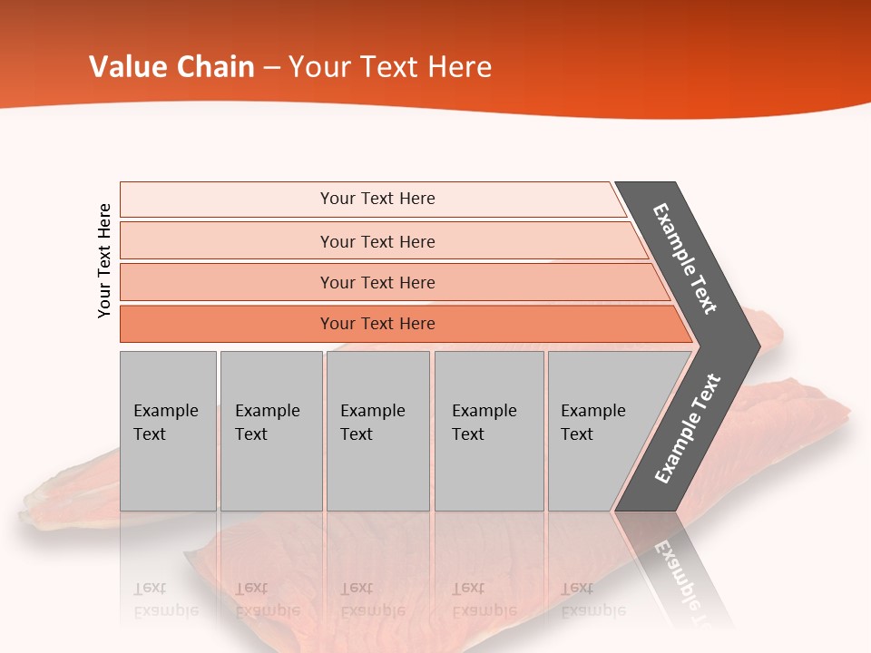 Two Raw Salmons On A White Background Powerpoint Template PowerPoint Template