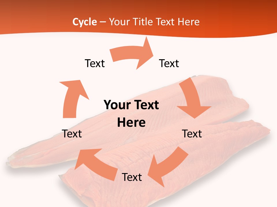 Two Raw Salmons On A White Background Powerpoint Template PowerPoint Template