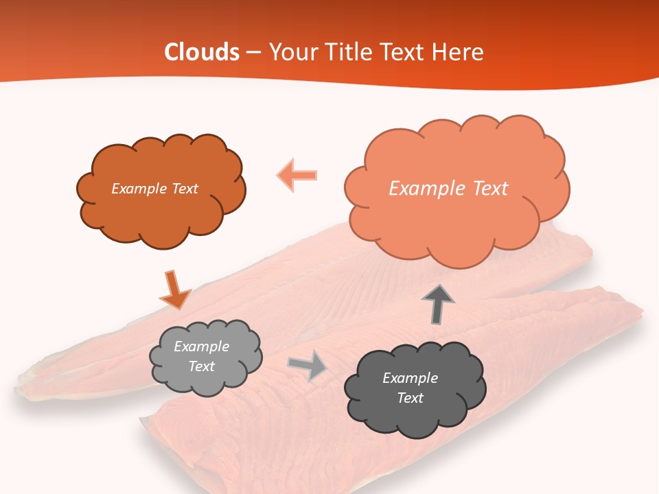 Two Raw Salmons On A White Background Powerpoint Template PowerPoint Template