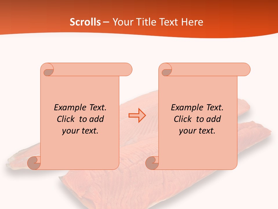 Two Raw Salmons On A White Background Powerpoint Template PowerPoint Template