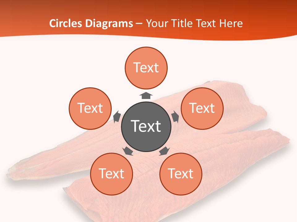 Two Raw Salmons On A White Background Powerpoint Template PowerPoint Template