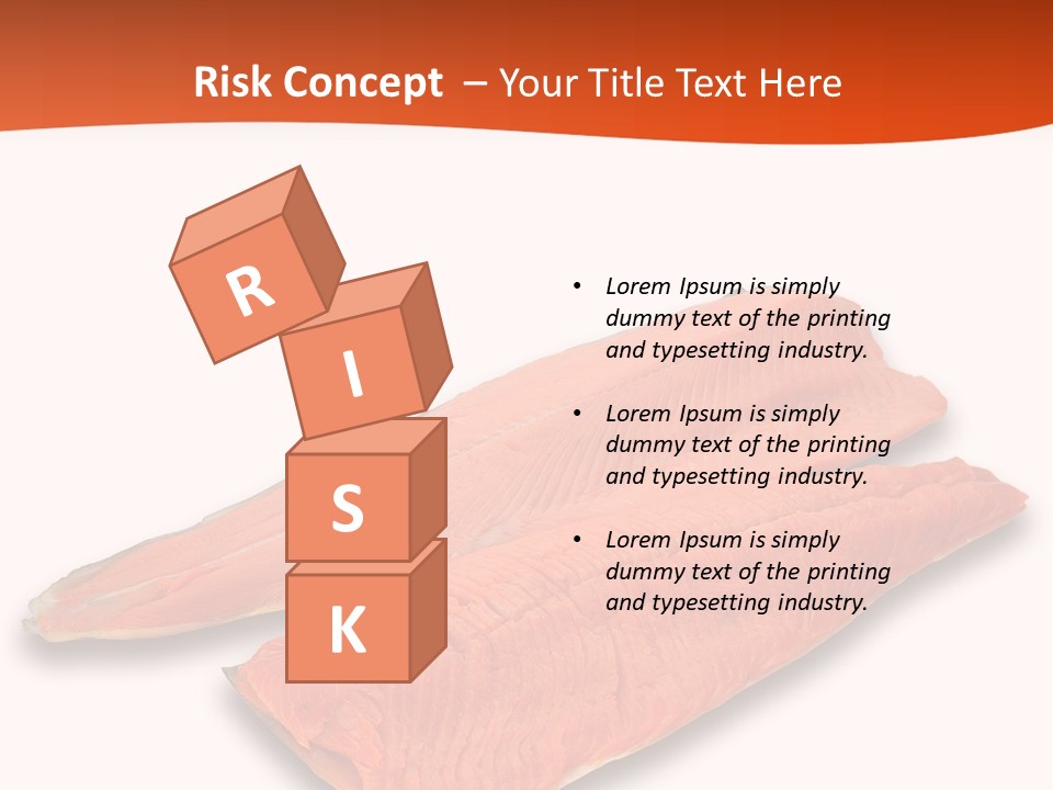 Two Raw Salmons On A White Background Powerpoint Template PowerPoint Template