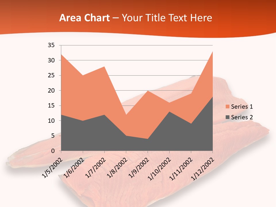 Two Raw Salmons On A White Background Powerpoint Template PowerPoint Template