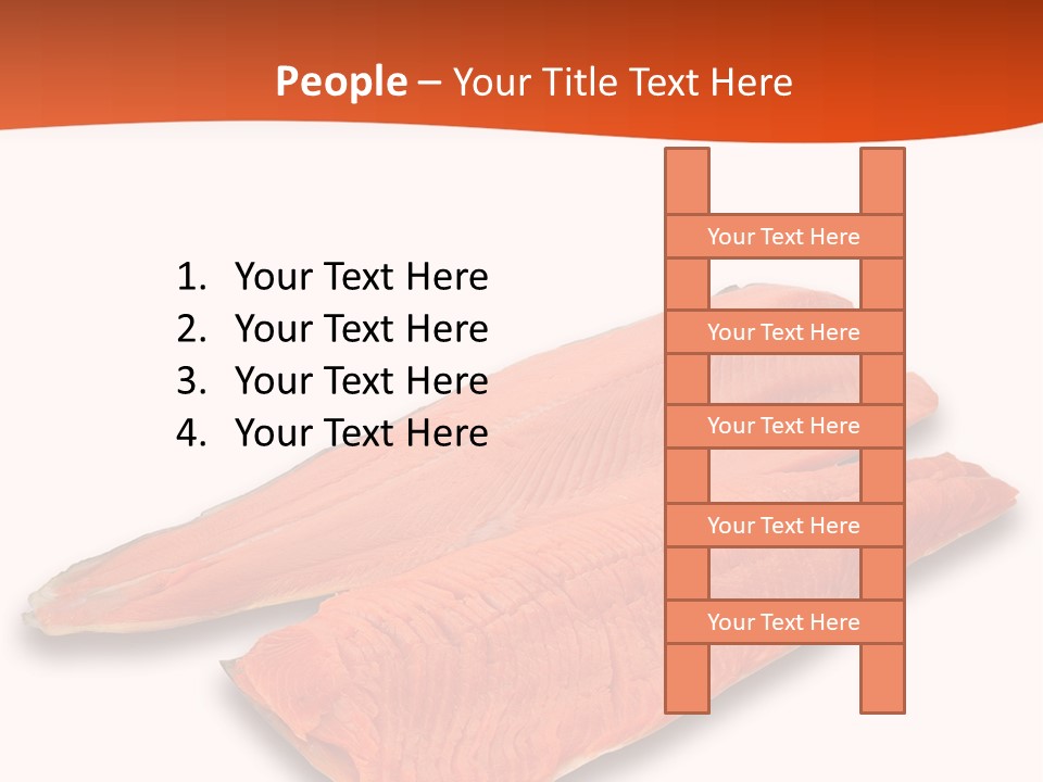 Two Raw Salmons On A White Background Powerpoint Template PowerPoint Template