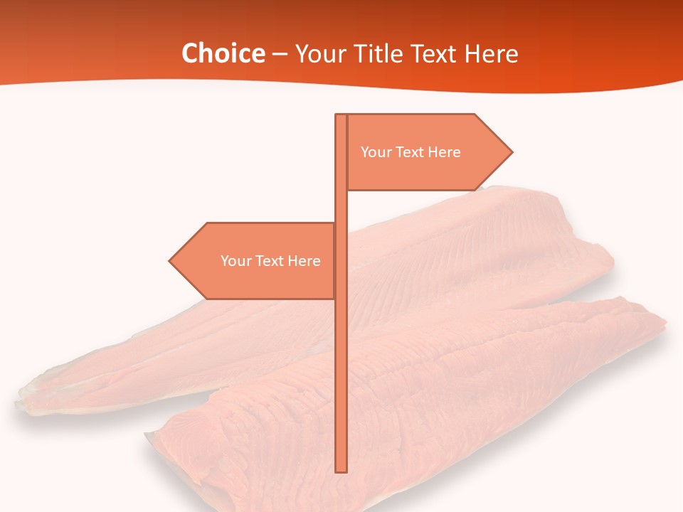 Two Raw Salmons On A White Background Powerpoint Template PowerPoint Template