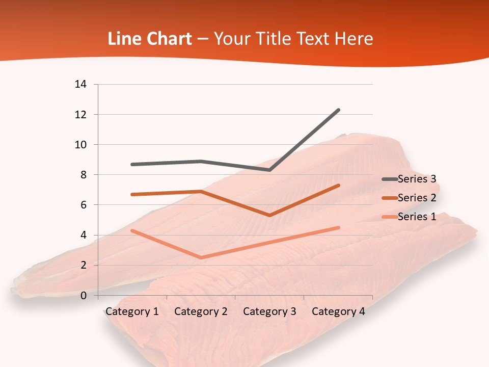 Two Raw Salmons On A White Background Powerpoint Template PowerPoint Template