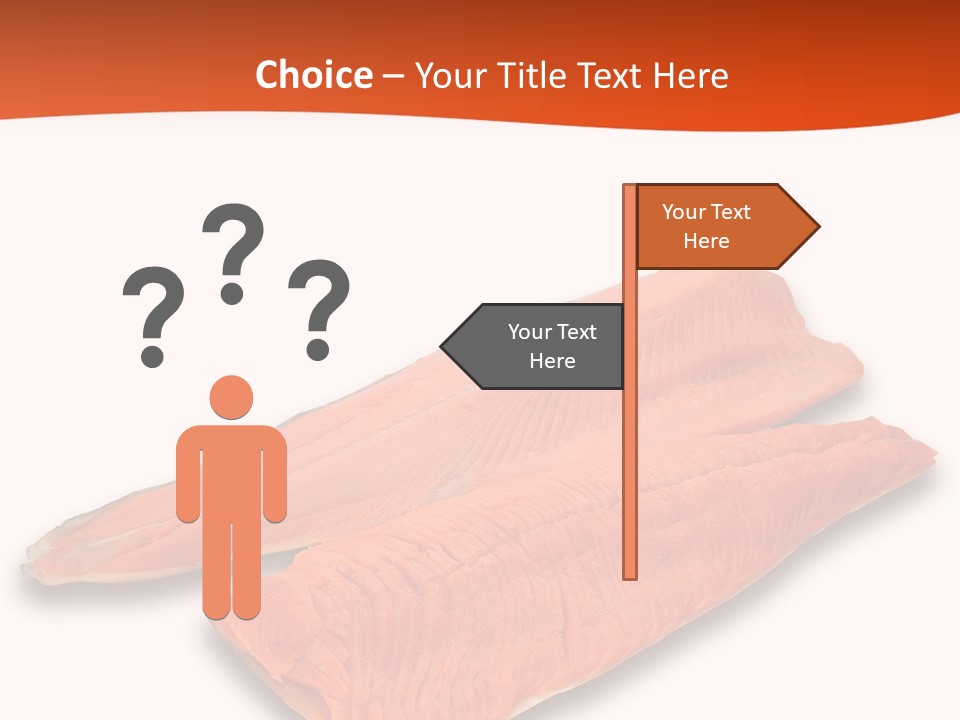 Two Raw Salmons On A White Background Powerpoint Template PowerPoint Template