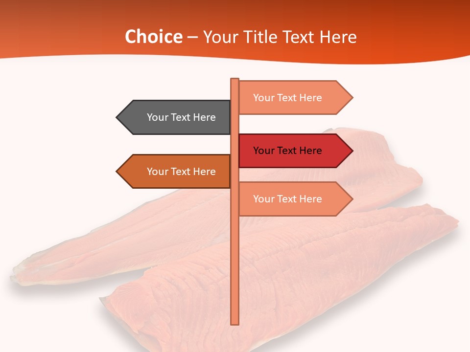 Two Raw Salmons On A White Background Powerpoint Template PowerPoint Template