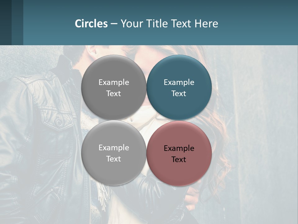 A Man And A Woman Kissing In Front Of A Wall PowerPoint Template