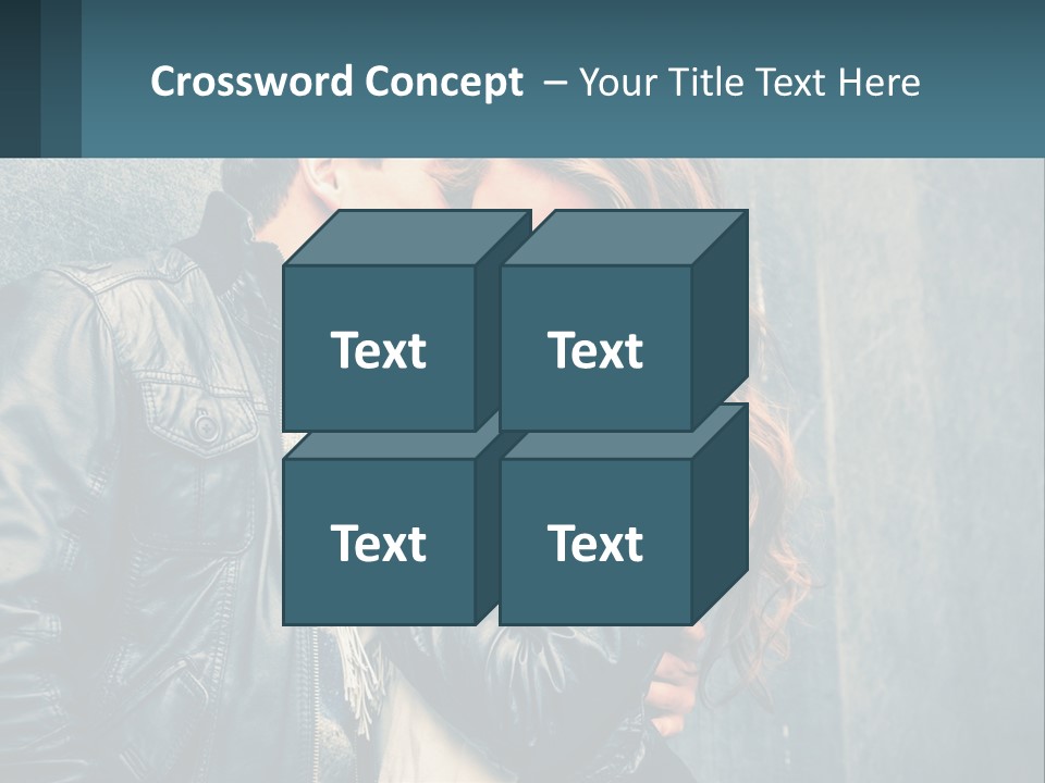 A Man And A Woman Kissing In Front Of A Wall PowerPoint Template