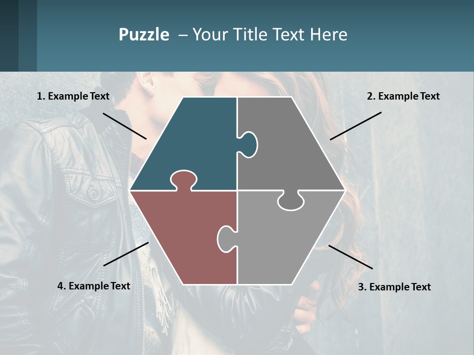 A Man And A Woman Kissing In Front Of A Wall PowerPoint Template