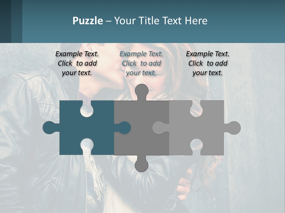 A Man And A Woman Kissing In Front Of A Wall PowerPoint Template