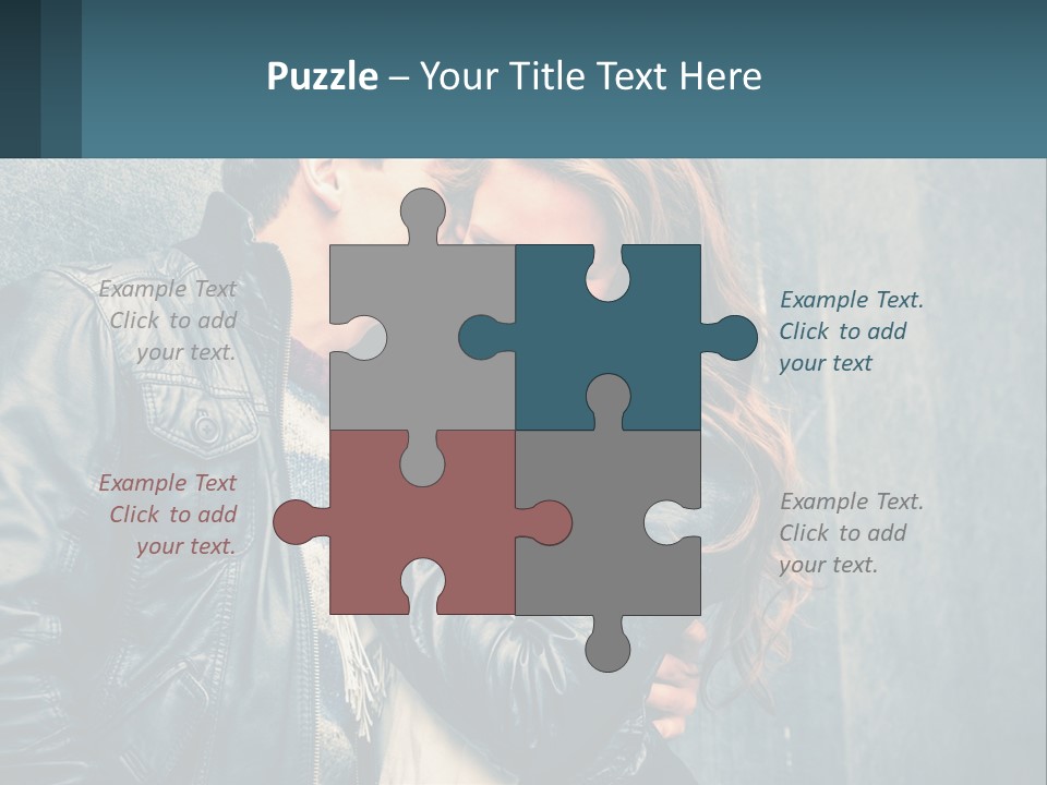 A Man And A Woman Kissing In Front Of A Wall PowerPoint Template