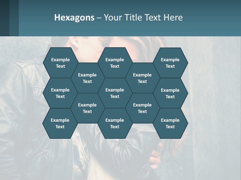 A Man And A Woman Kissing In Front Of A Wall PowerPoint Template