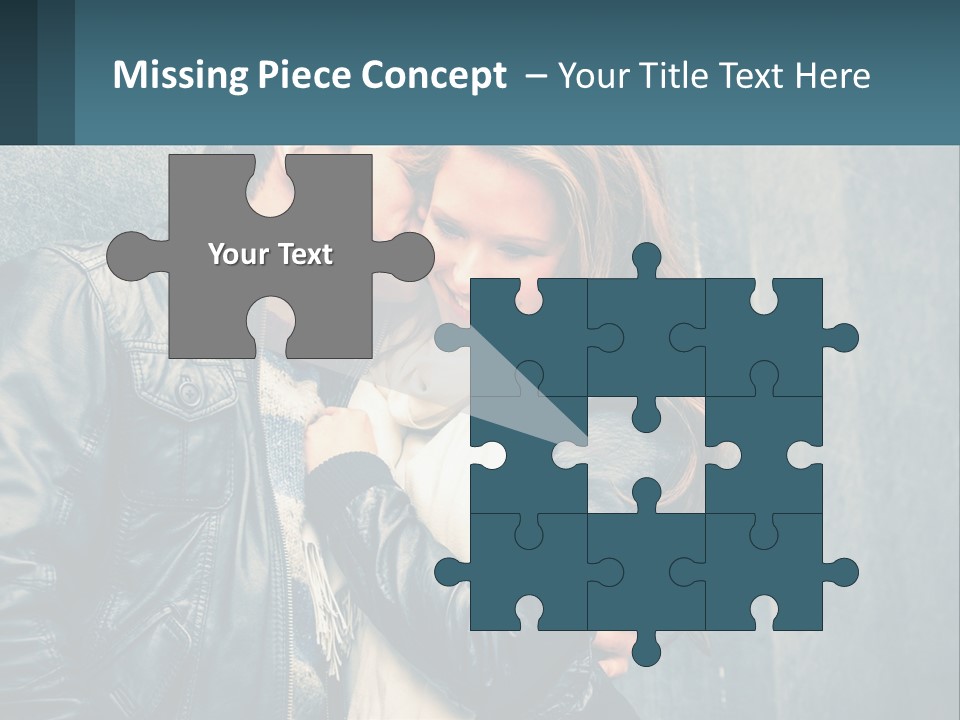 A Man And A Woman Kissing In Front Of A Wall PowerPoint Template