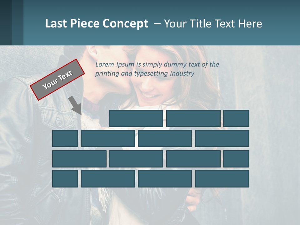 A Man And A Woman Kissing In Front Of A Wall PowerPoint Template