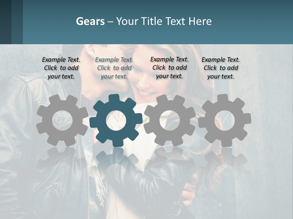 A Man And A Woman Kissing In Front Of A Wall PowerPoint Template