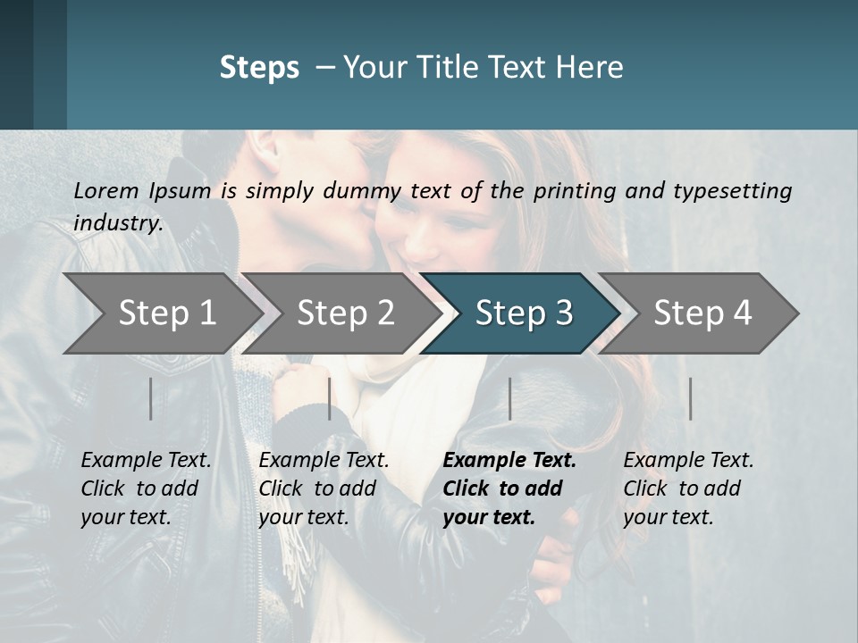 A Man And A Woman Kissing In Front Of A Wall PowerPoint Template