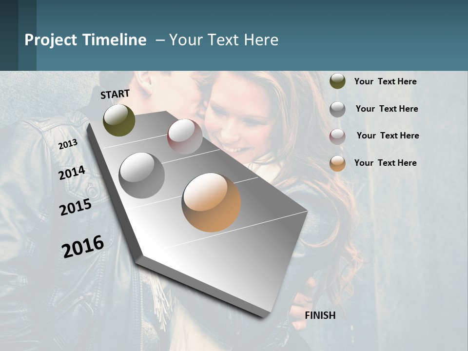 A Man And A Woman Kissing In Front Of A Wall PowerPoint Template