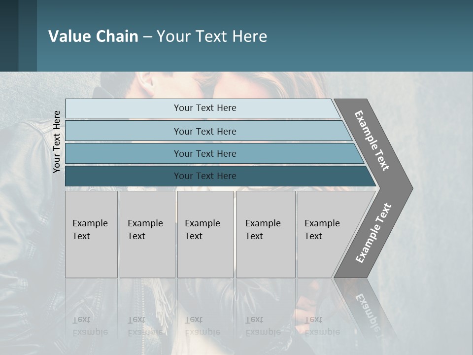 A Man And A Woman Kissing In Front Of A Wall PowerPoint Template