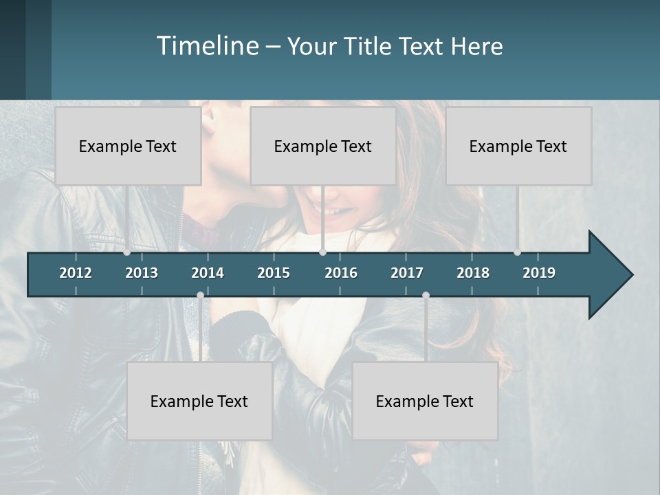 A Man And A Woman Kissing In Front Of A Wall PowerPoint Template