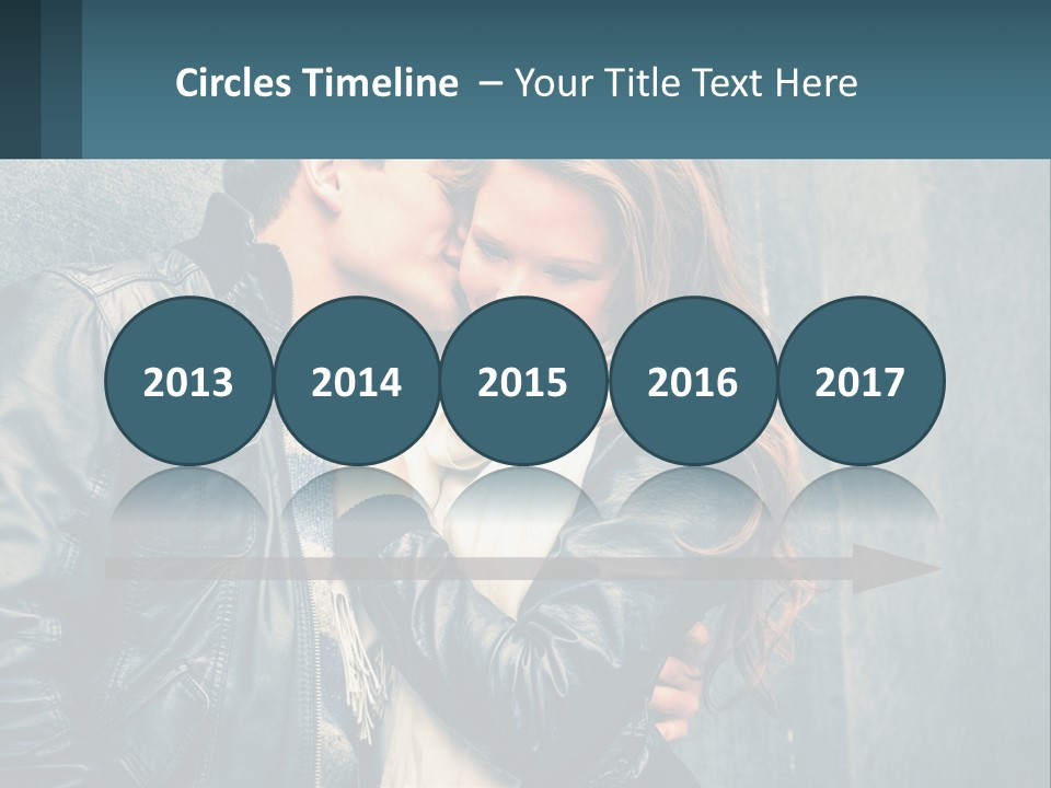 A Man And A Woman Kissing In Front Of A Wall PowerPoint Template