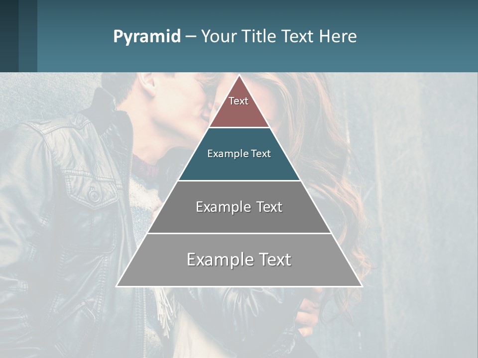 A Man And A Woman Kissing In Front Of A Wall PowerPoint Template