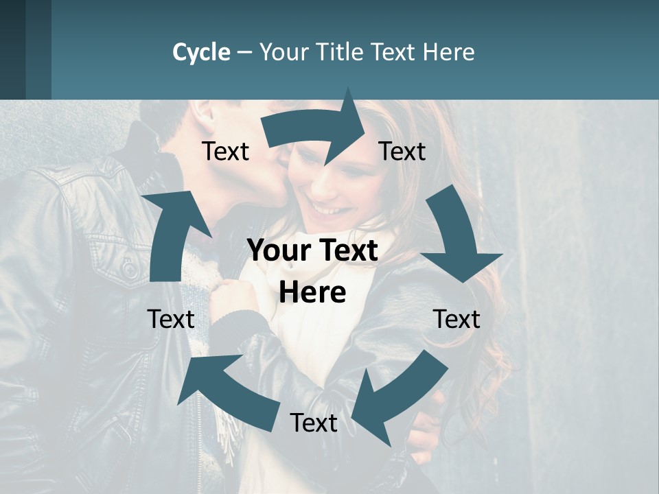 A Man And A Woman Kissing In Front Of A Wall PowerPoint Template