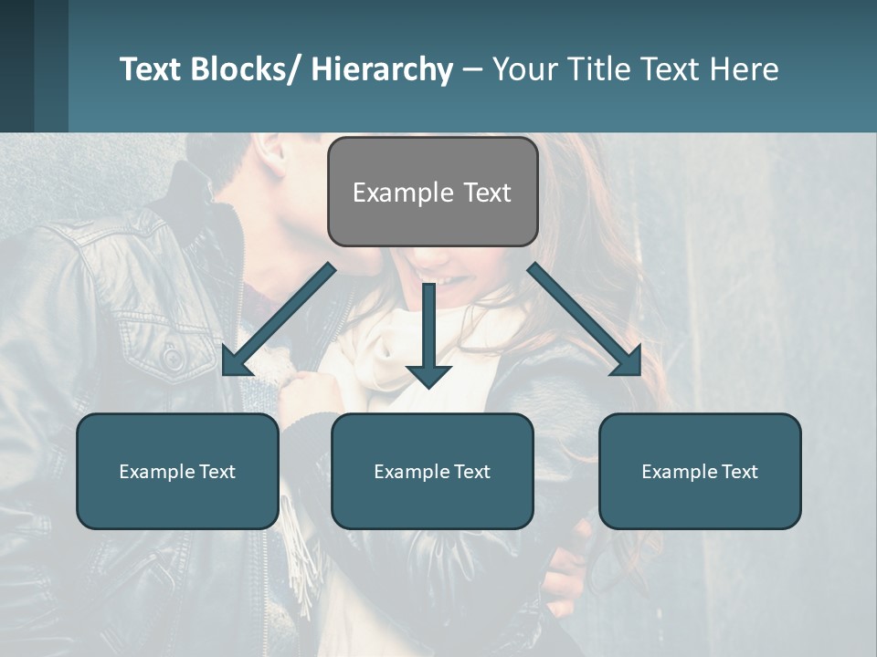 A Man And A Woman Kissing In Front Of A Wall PowerPoint Template
