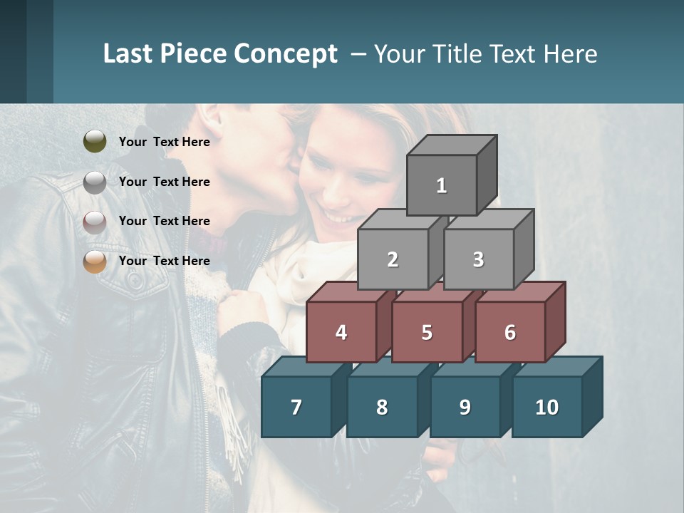 A Man And A Woman Kissing In Front Of A Wall PowerPoint Template