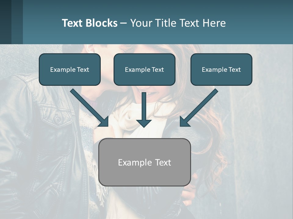 A Man And A Woman Kissing In Front Of A Wall PowerPoint Template