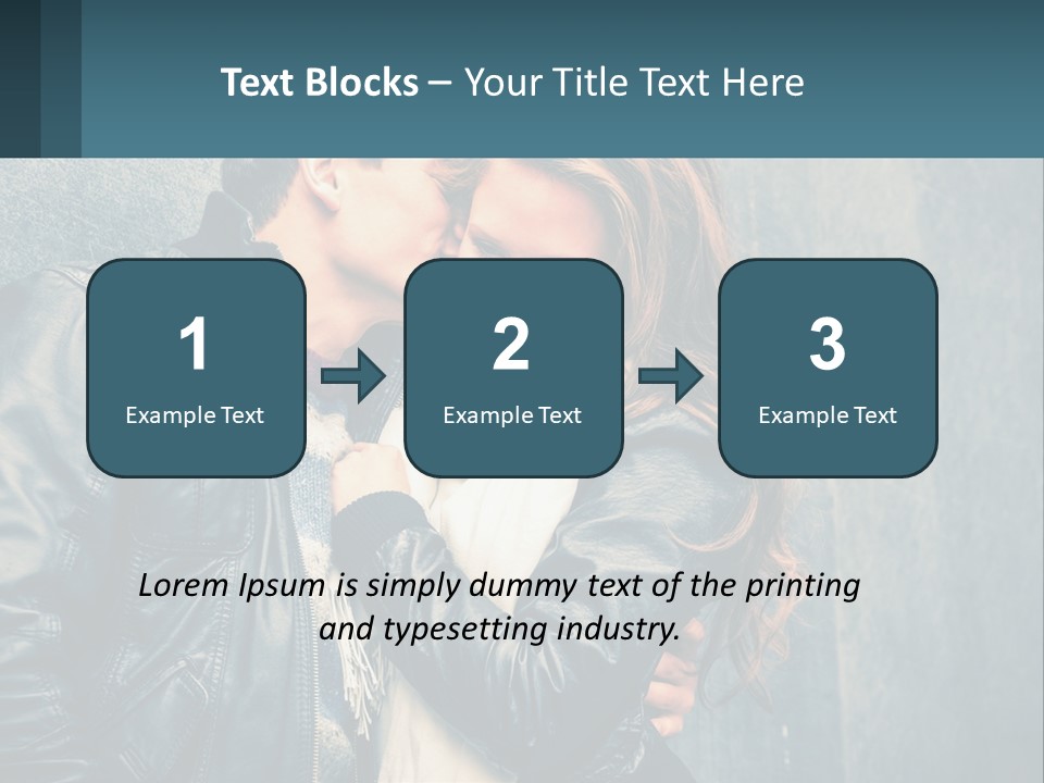 A Man And A Woman Kissing In Front Of A Wall PowerPoint Template