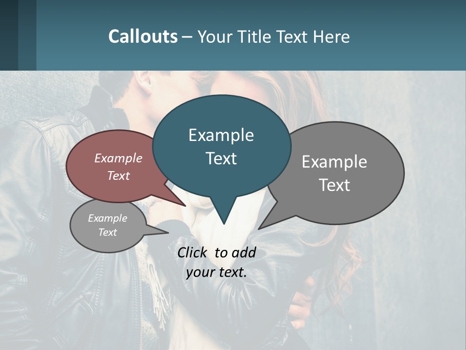 A Man And A Woman Kissing In Front Of A Wall PowerPoint Template