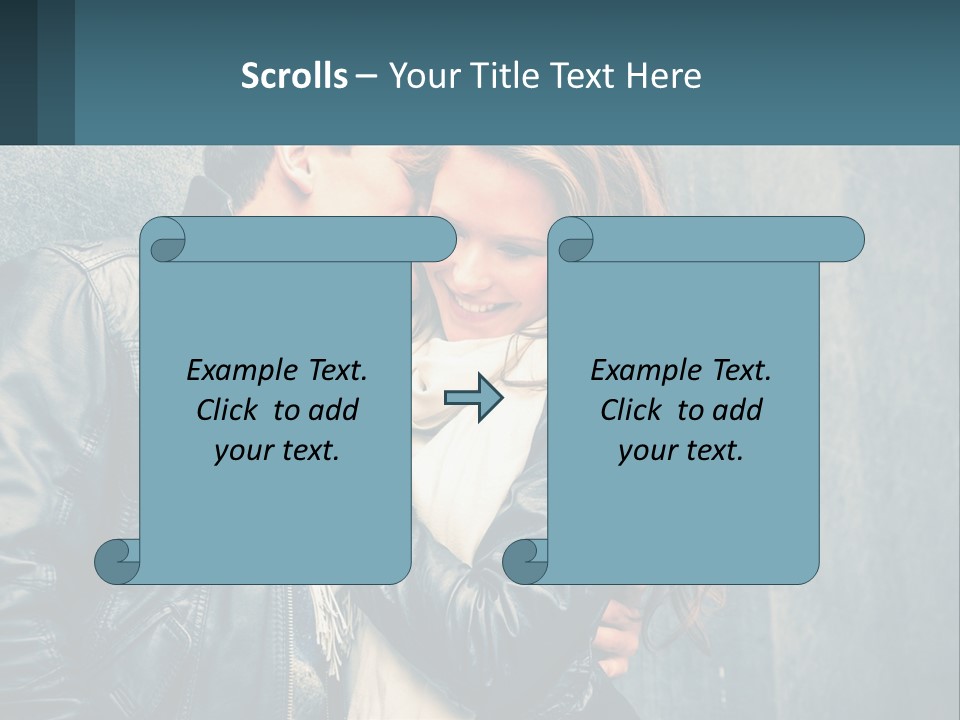 A Man And A Woman Kissing In Front Of A Wall PowerPoint Template