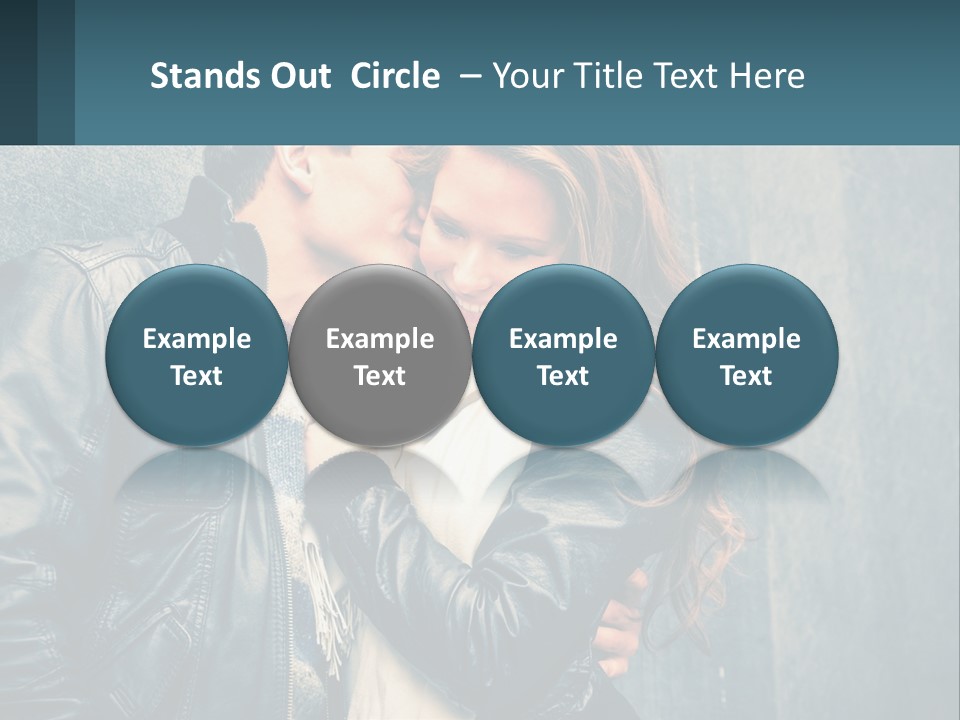 A Man And A Woman Kissing In Front Of A Wall PowerPoint Template