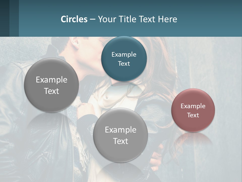 A Man And A Woman Kissing In Front Of A Wall PowerPoint Template