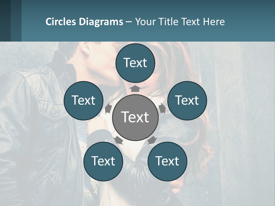 A Man And A Woman Kissing In Front Of A Wall PowerPoint Template