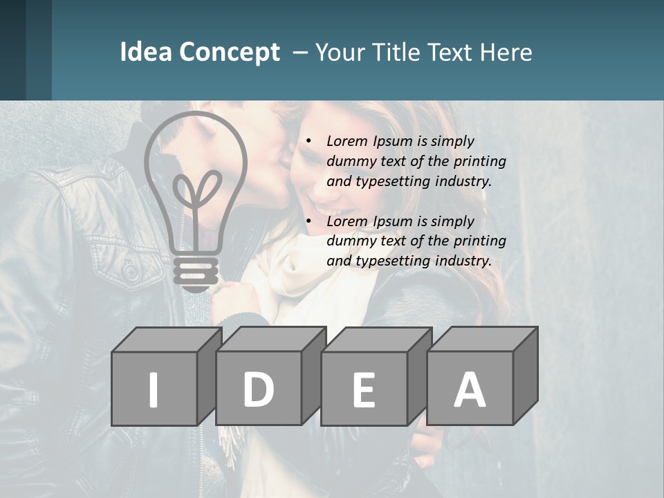 A Man And A Woman Kissing In Front Of A Wall PowerPoint Template