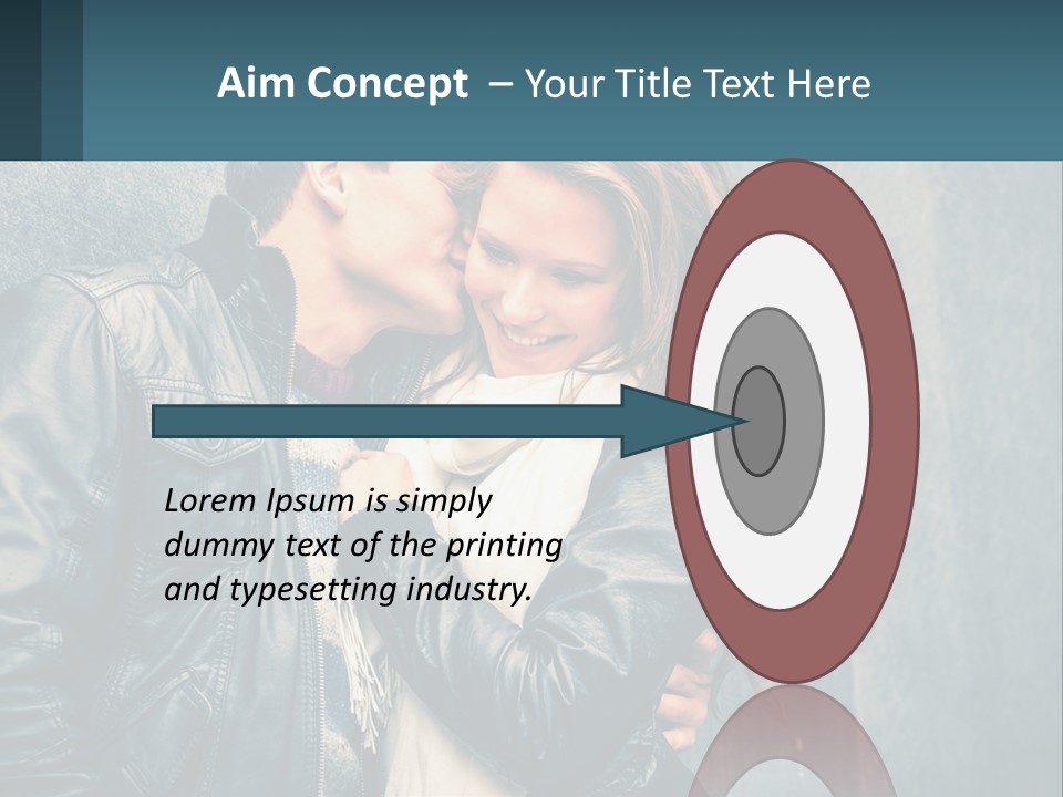 A Man And A Woman Kissing In Front Of A Wall PowerPoint Template