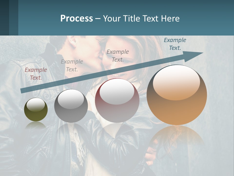 A Man And A Woman Kissing In Front Of A Wall PowerPoint Template