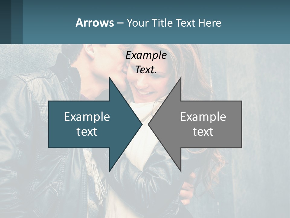 A Man And A Woman Kissing In Front Of A Wall PowerPoint Template