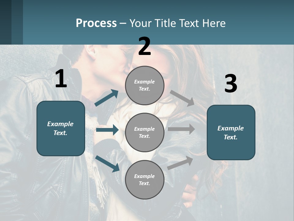 A Man And A Woman Kissing In Front Of A Wall PowerPoint Template
