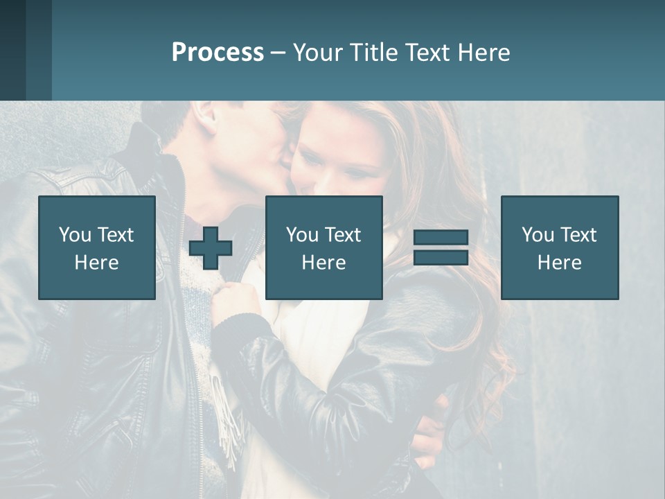 A Man And A Woman Kissing In Front Of A Wall PowerPoint Template