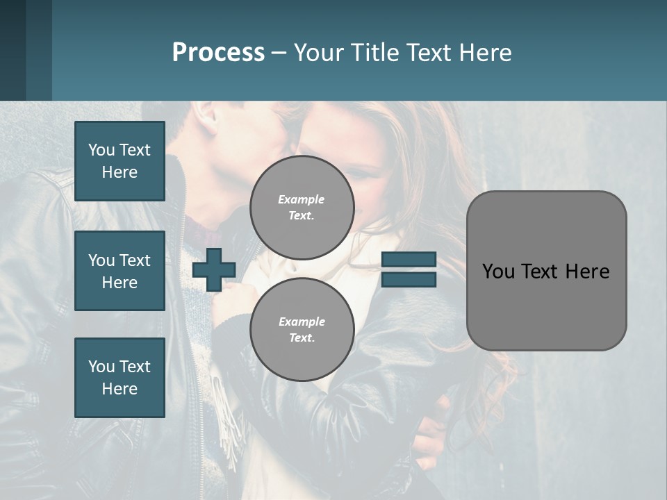 A Man And A Woman Kissing In Front Of A Wall PowerPoint Template
