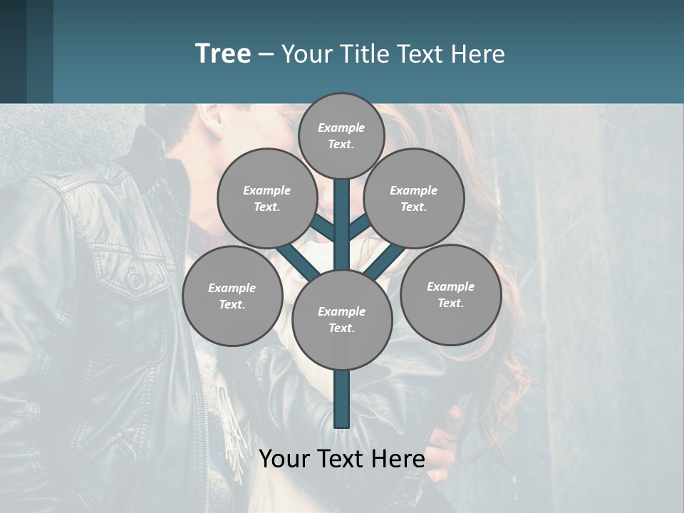 A Man And A Woman Kissing In Front Of A Wall PowerPoint Template