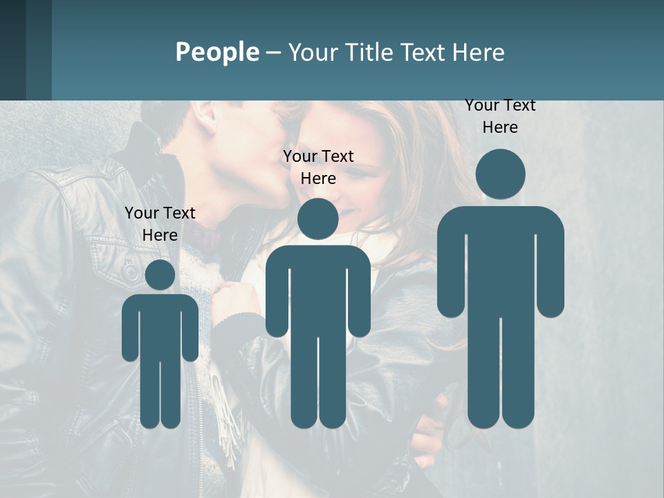 A Man And A Woman Kissing In Front Of A Wall PowerPoint Template